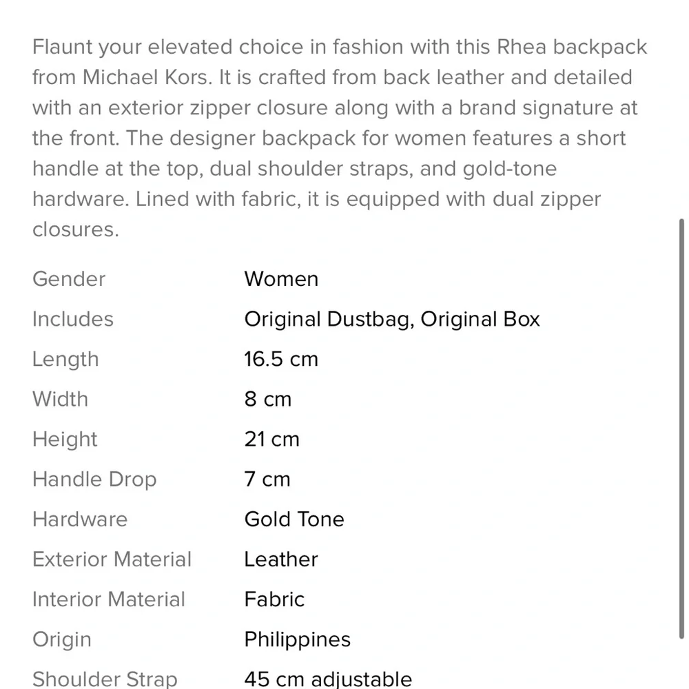 Michael Kors mini Rea backpack NWOT Michael Kors mini Rhea backpack NWOT - Picture 9 of 9